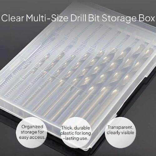 Plastic Drill Bit Organizer Box with Compartments
