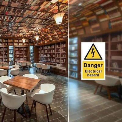 5Pcs Warning Sticker Electrical Shock Hazard Adhesive