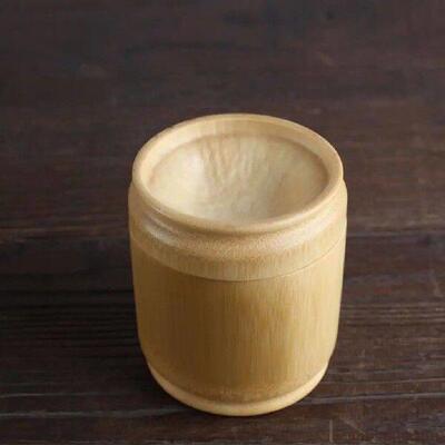 Bamboo Tea Storage Box Portable Round Shape Handmade
