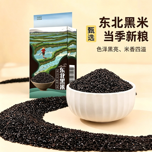 溢田东北黑米新米颗粒饱满