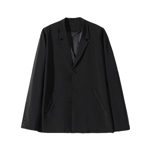 CeTky学生西服套装男宽松休闲黑色小西装韩版商务正装轻熟三件套