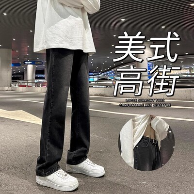夏季薄款牛仔裤男美式高街