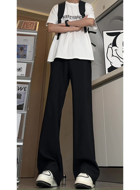 CeTky微喇高级感西裤男宽松直筒长裤韩系潮流西装裤男士休闲裤