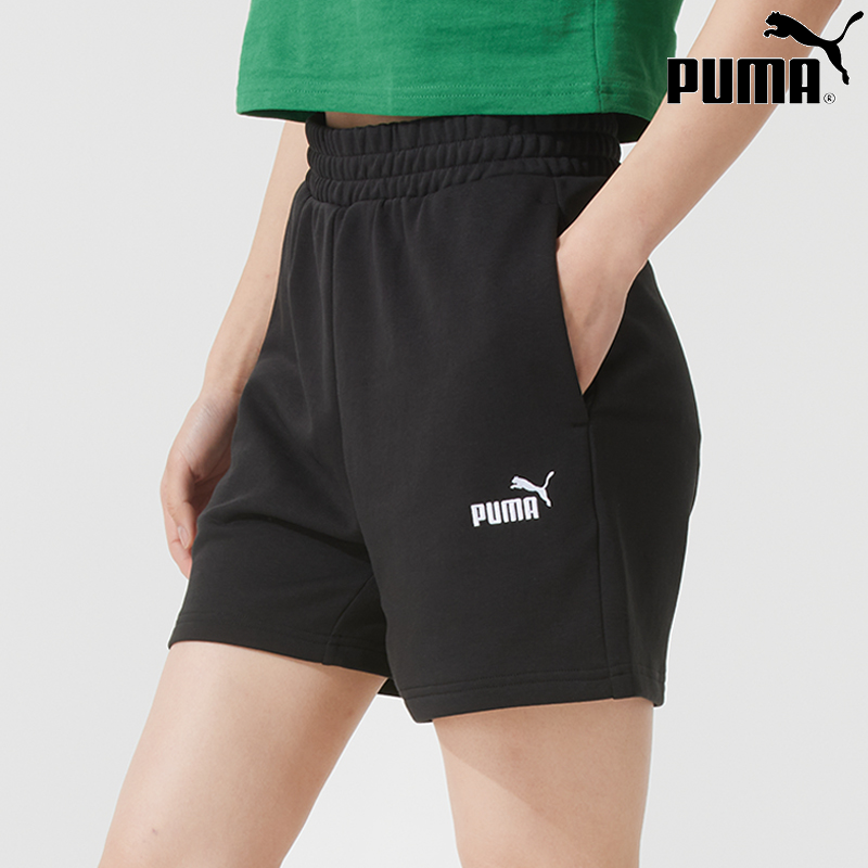 PUMA彪马女子运动短裤2025秋季新款黑色透气五分裤户外跑步训练裤