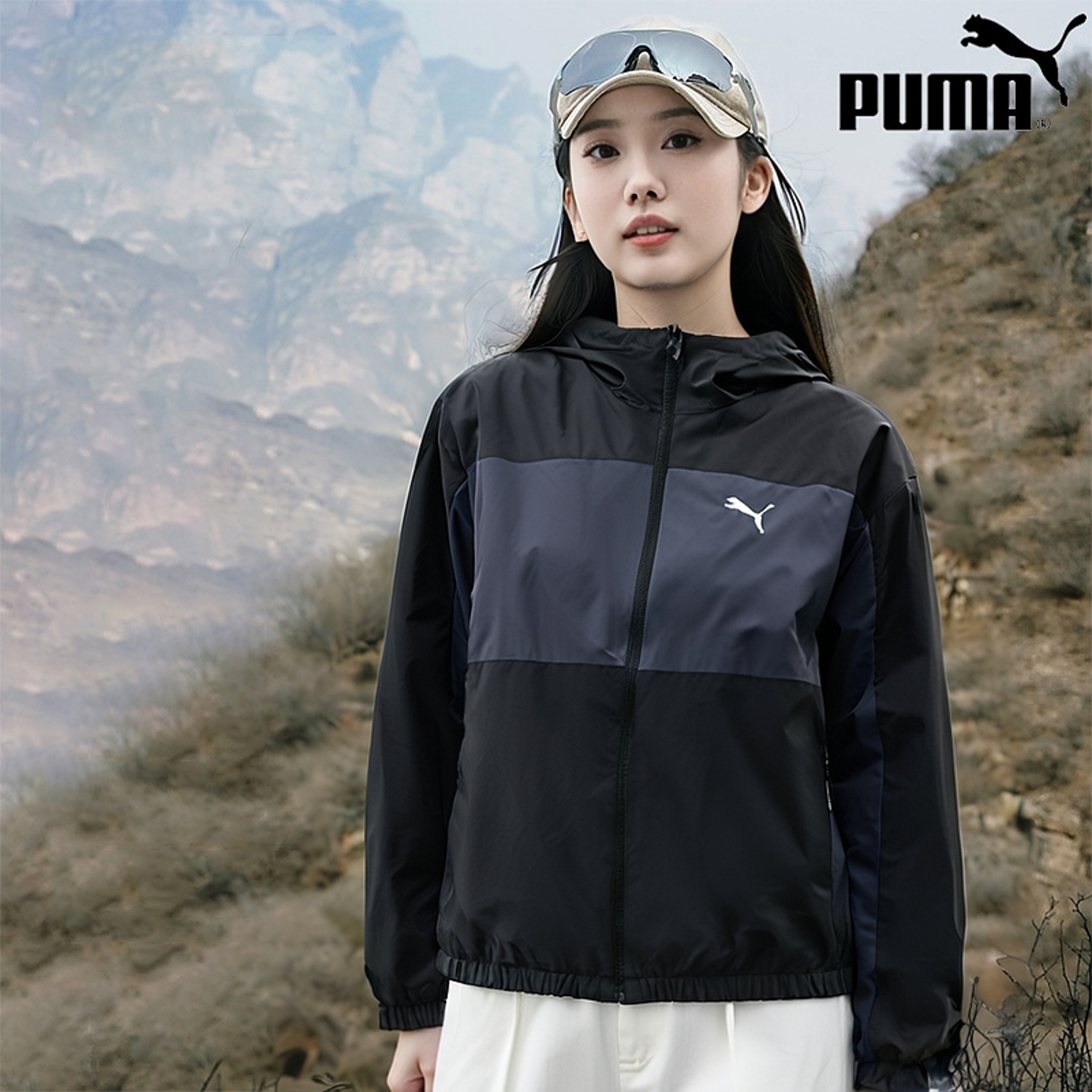 PUMA彪马外套女装秋季新款运动休闲上衣官方正品黑色梭织长袖夹克