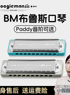 Boogieman布鲁斯口琴C调蓝调网十孔10paddy调音初学a入门园园同款