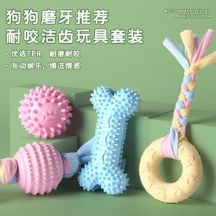 宠物狗玩具磨牙中小型幼犬用品磨牙棒咬胶橡胶球玩具泰迪逗狗套装