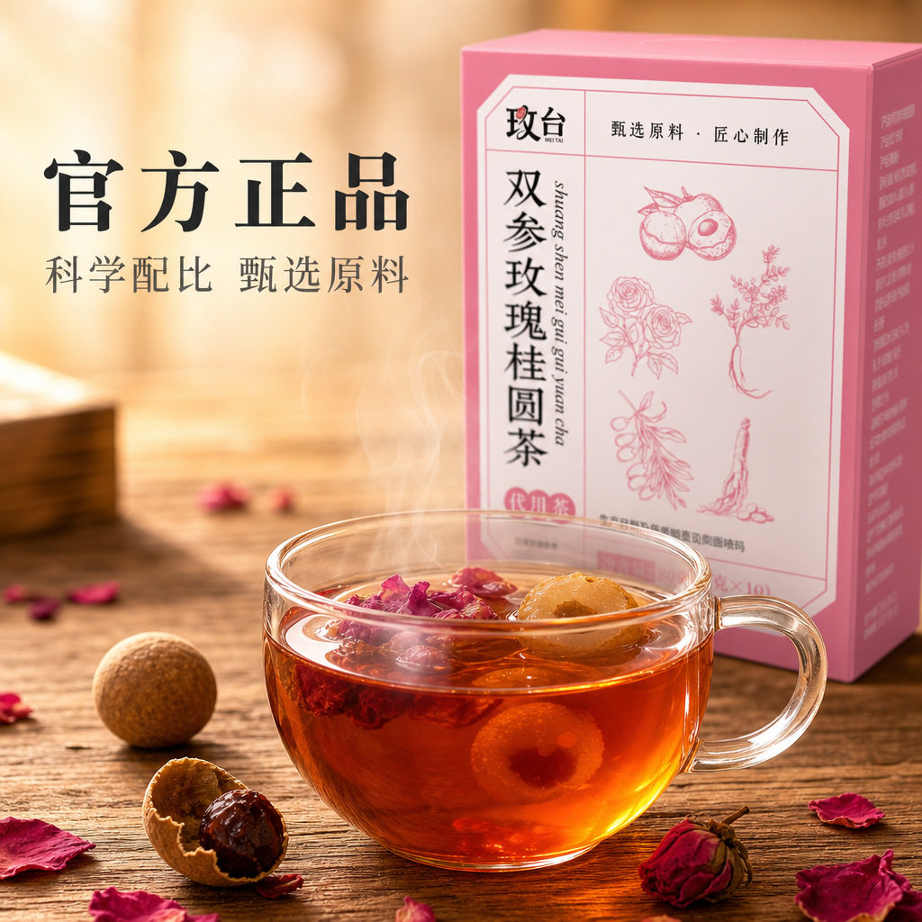 正品双参玫瑰桂圆茶代用茶养生茶花茶真材实料独立包装茶饮泡水喝