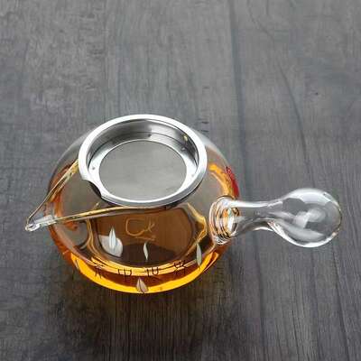 CHIKAO奇高耐热玻璃公道杯加厚侧把公杯茶具茶海带过滤网220ML