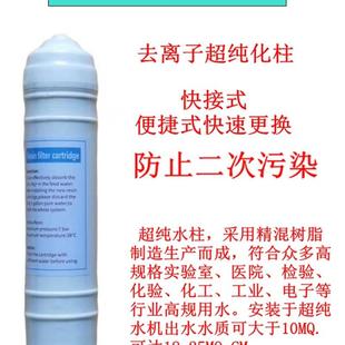 机蒸馏水滤芯工业去离子机交换混床树脂18兆实验室纯化柱单只柱