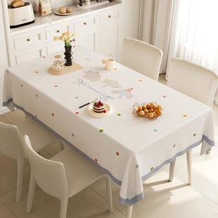 布艺桌面台布 奶油风餐桌桌布轻奢高级感家用氛围感长方形2025新款