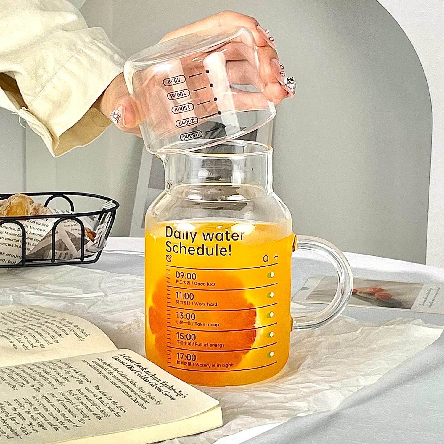 INS风高硼硅玻璃单人饮料茶杯