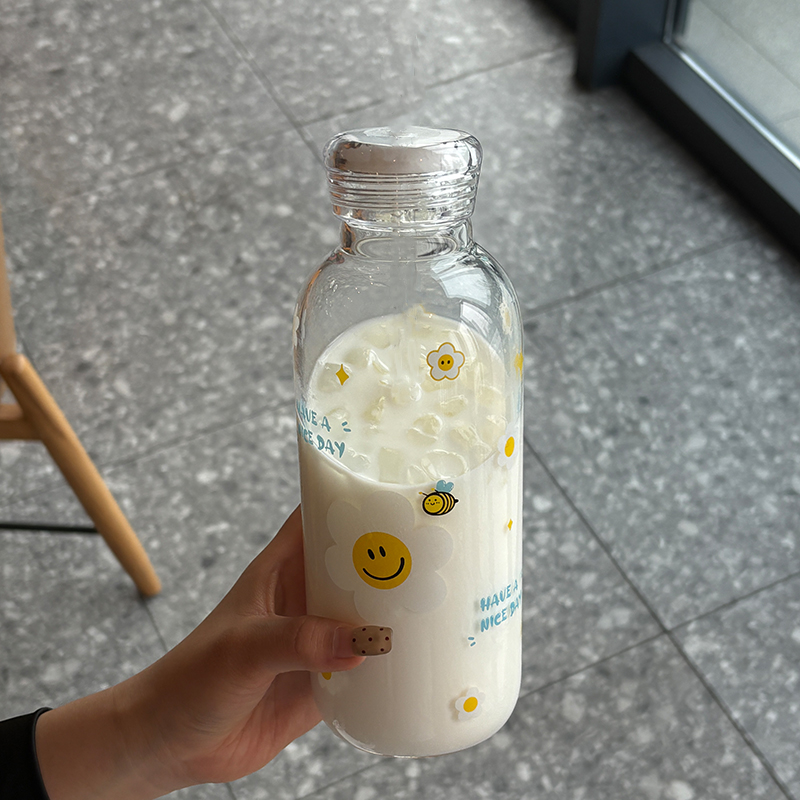 豆浆杯上班族便携外带早餐专用微波炉可加热果汁杯玻璃杯子牛奶杯