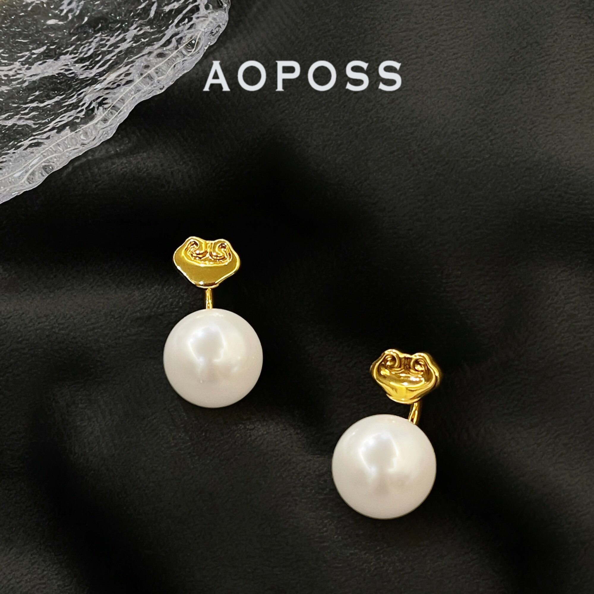 真如意耳钉原创设计珍珠气质耳钉