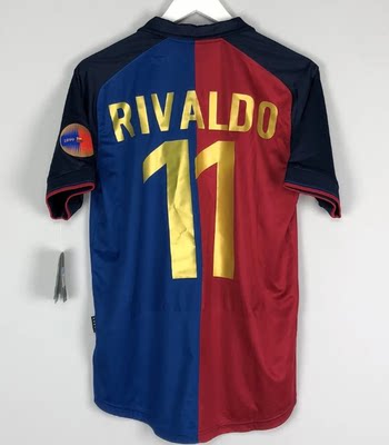 99 00 Barcelona Vintage GUARDIOLA RIVALDO Football Shirt