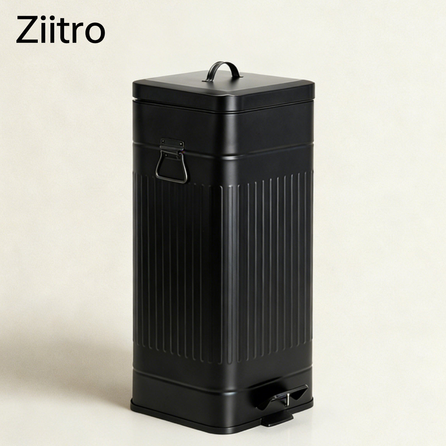 ZIITRO黑色垃圾桶复古高颜值家用大号大容量带盖客厅轻奢30L脚踩