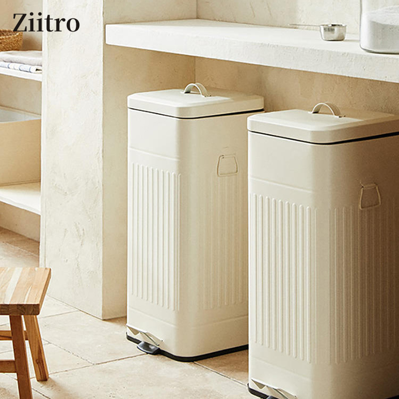 脚踏方形20L复古垃圾桶客厅厨房
