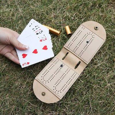 Durable Board Cribbage Board High-Quality Premium Leather