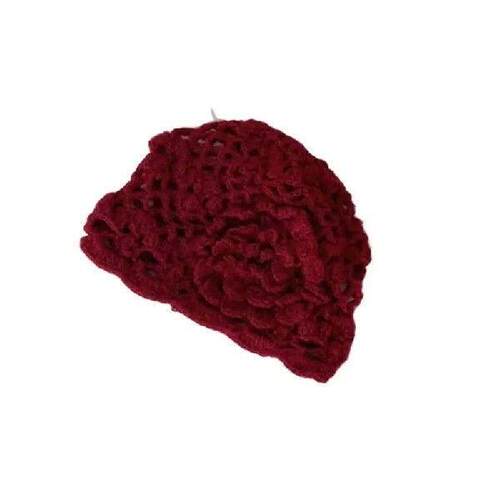 31BB Artistic Floral Crochet Cap Slimming Headwarmer For