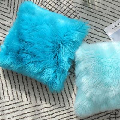 European plush pillow with core cushion imitation fur cover