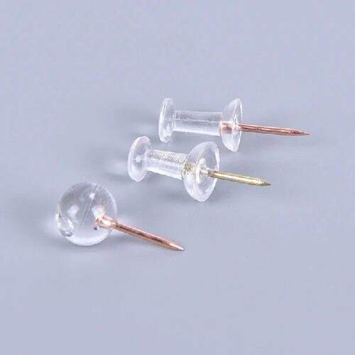100pcs/box Acrylic Metal Map Tacks Push Pins Acrylic Head