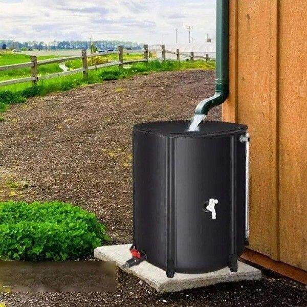 Portable Rain Barrel 53 Gallon Rain Catcher Portable Rain