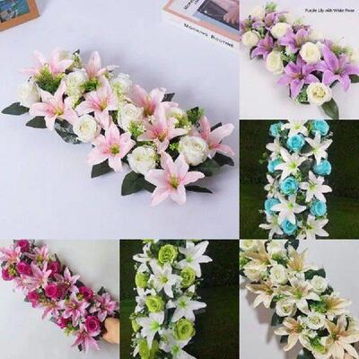 43cm Artificial Flowers Rose&lily Wall Arches Decor