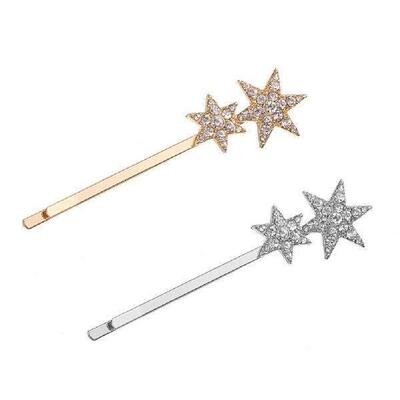 2 PCS Hair Clips Diamond-inlaid Star Bridesmaid Cute