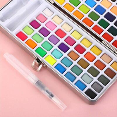 50/72/90/100 Solid Watercolor Paint Set Metal Box Watercolor