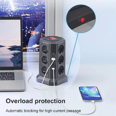 EU 12-bit Universal Socket 4000W 16A with 1.8M Extension