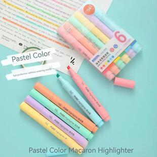 6Pcs Highlighter Pens Macaron Marker Color Pastel set Pen