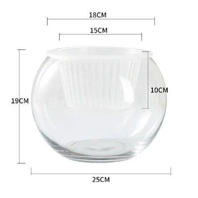 Glass Water-absorbing Flower Pot Visible Water Level Self