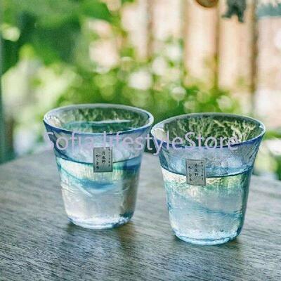 Japan Tsukiyeye Kobo Handmade Glass Smudge Hammered Glass