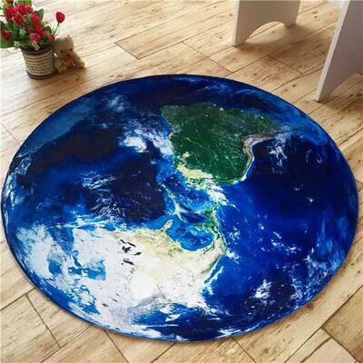 Tide brand round carpet creative personality Earth Moon 3D
