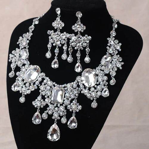 Itacazzo Bride Accessories Exquisite Necklace Earrings Three