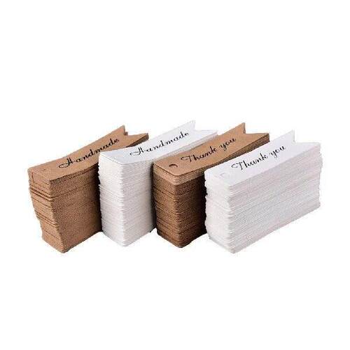 100 Pcs Paper Tags Kraft Paper Tag Head Label Festival Note