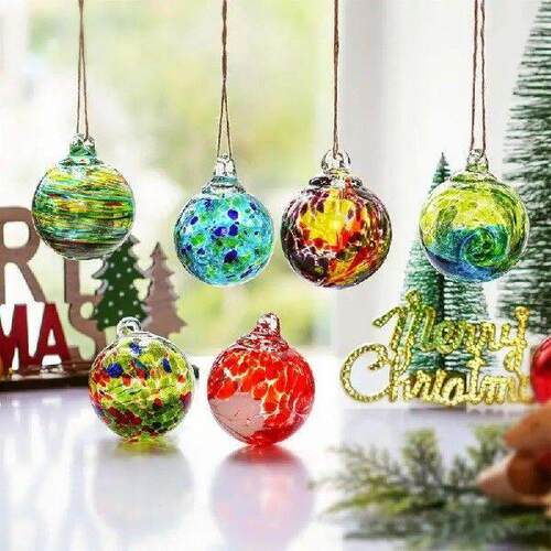 6pcs Creative Hand Blown Glass Friendship Balls Hangable