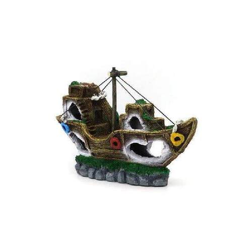 Pirate Ship Wreck Ship Vintage Resin Design Boat Aquarium