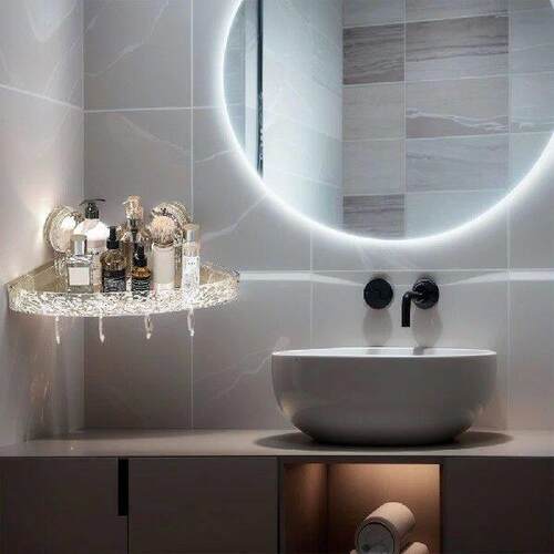 Adhesive Bathroom Shower Organizer with 4 Hooks Wall