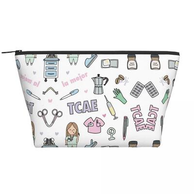 Custom Cartoon Doctor Nurse Enfermera En Apuros Toiletry Bag