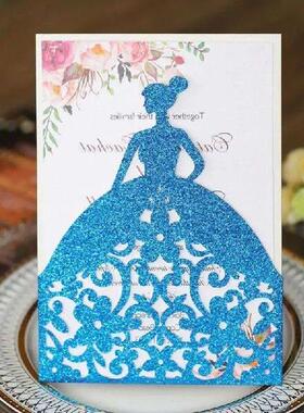 10pcs/set Pretty Girl Holiday Invitations Card Hollow