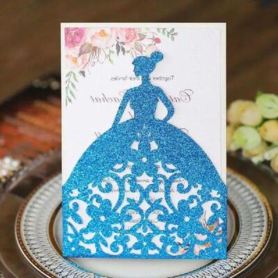 10pcs/set Pretty Girl Holiday Invitations Card Hollow