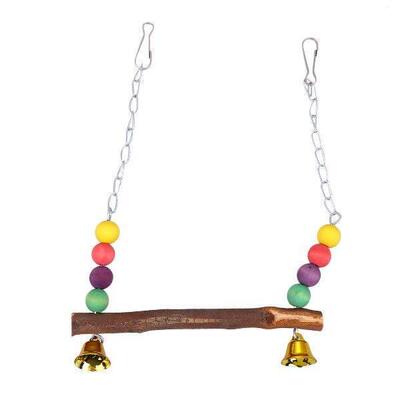 Wooden Bead Parrot Swing Swing Hanging Toy Cockatiels
