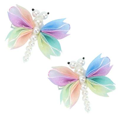 2Pcs Cute Pearl Butterfly Hair Clips For Girls Sweet Kids Ha
