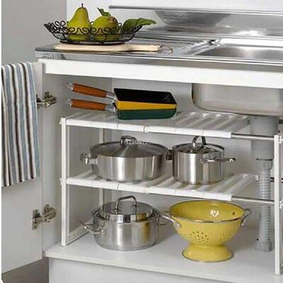 Holder Kitchen Shelf Organiser Floor Type Adjustable