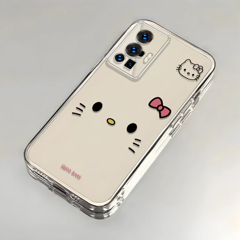 可爱kt猫适用vivoX70Pro手机壳新款V2134A防摔镜头全包男女挂绳创意透明保护套高级感时尚潮外壳个性网红情侣
