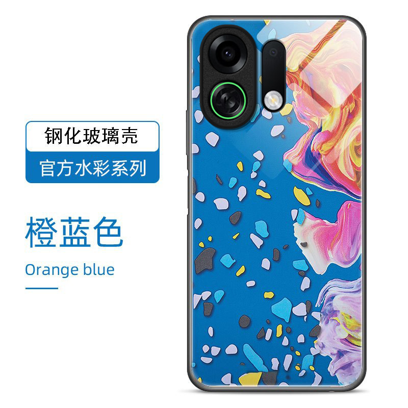 水彩色适用OPPOK13TurboPro手机壳k12/11x新款K13s玻璃k10活力版k9pro全包防摔k7硬壳oppor15高级感oppor17