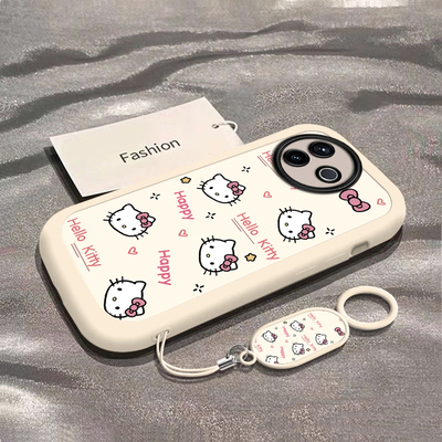 可爱猫咪适用vivoY300i手机壳新款V2444A防摔镜头全包男女挂绳硅胶软壳保护套高级感时尚潮外壳网红小众情侣