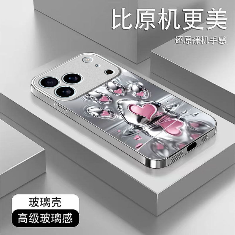 金属猫爪适用苹果17promax手机壳iPhone16/15pro新款14女13mini全包xsmax防摔xr12pro硬壳11玻璃ip6s/7/8plus