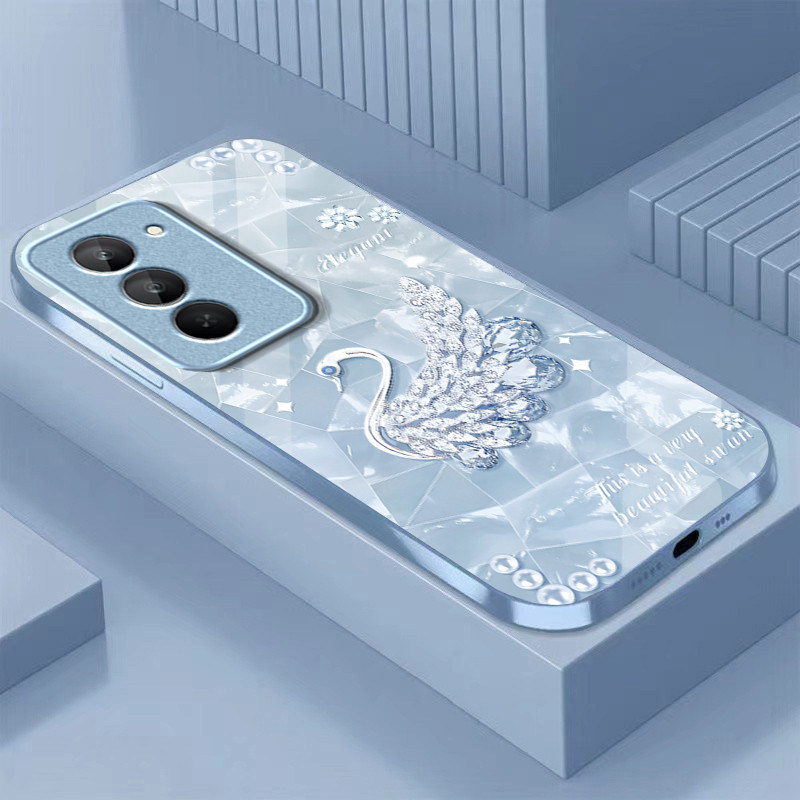 钻石天鹅适用红米Note15R手机壳红米Note14/13/12pro+新款12/11r玻璃note10/9高级5g防摔11se硬壳turbo3/4Pro